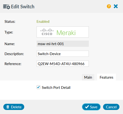 SD-WAN edit device panel switch