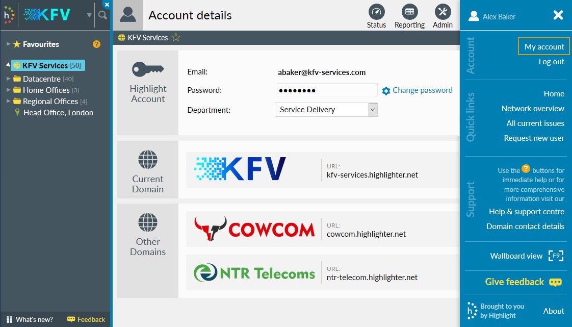 My Account Details page